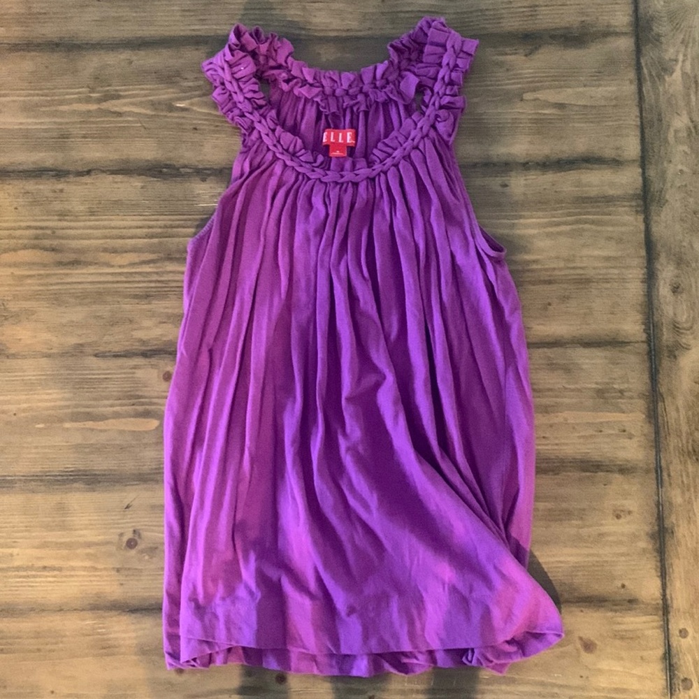 Elle Purple Tank Top with braided neckline